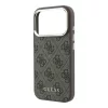 Guess PU bőr 4G arany keretes MagSafe tok iPhone 18 Pro Max készülékhez barna