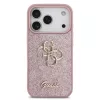 Guess PU Fixed Glitter 4G fém logós tok iPhone 18 Pro készülékhez rózsaszín