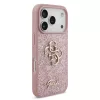 Guess PU Fixed Glitter 4G fém logós tok iPhone 18 Pro készülékhez rózsaszín