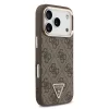 Guess PU bőr 4G strassz háromszög logós arany keretes MagSafe tok iPhone 18 Pro készülékhez barna