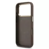 Guess PU bőr 4G strassz háromszög logós arany keretes MagSafe tok iPhone 18 Pro készülékhez barna