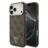Guess PU-bőr 4G Strass Triangle Logo Gold Frame MagSafe tok iPhone 18 Pro Max készülékhez barna