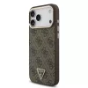 Guess PU-bőr 4G Strass Triangle Logo Gold Frame MagSafe tok iPhone 18 Pro Max készülékhez barna