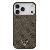 Guess PU-bőr 4G Strass Triangle Logo Gold Frame MagSafe tok iPhone 18 Pro Max készülékhez barna