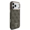 Guess PU-bőr 4G Strass Triangle Logo Gold Frame MagSafe tok iPhone 18 Pro Max készülékhez barna