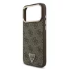 Guess PU-bőr 4G Strass Triangle Logo Gold Frame MagSafe tok iPhone 18 Pro Max készülékhez barna