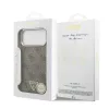 Guess PU-bőr 4G Strass Triangle Logo Gold Frame MagSafe tok iPhone 18 Pro Max készülékhez barna