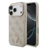 Guess PU bőr 4G Strass Triangle Logo Gold Frame MagSafe tok iPhone 18 Pro készülékhez rózsaszín