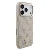 Guess PU bőr 4G Strass Triangle Logo Gold Frame MagSafe tok iPhone 18 Pro készülékhez rózsaszín