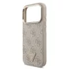 Guess PU bőr 4G Strass Triangle Logo Gold Frame MagSafe tok iPhone 18 Pro készülékhez rózsaszín