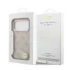 Guess PU bőr 4G Strass Triangle Logo Gold Frame MagSafe tok iPhone 18 Pro készülékhez rózsaszín