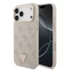 Guess PU Leather 4G Strass Triangle Logo Gold Frame MagSafe tok iPhone 18 Pro Max készülékhez rózsaszín