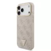 Guess PU Leather 4G Strass Triangle Logo Gold Frame MagSafe tok iPhone 18 Pro Max készülékhez rózsaszín