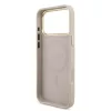 Guess PU Leather 4G Strass Triangle Logo Gold Frame MagSafe tok iPhone 18 Pro Max készülékhez rózsaszín