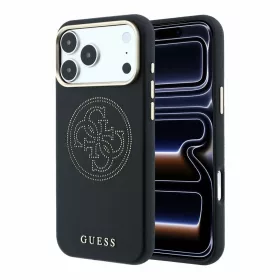   Guess PU Semi Wrap Perforated 4G Logo MagSafe tok iPhone 18 Pro készülékhez fekete