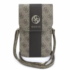 Guess PU 4G Stripe Metal Logo telefontáska barna