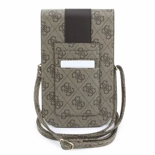 Guess PU 4G Stripe Metal Logo telefontáska barna