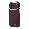 Guess PU részben körbefutó perforált 4G Logo MagSafe tok iPhone 18 Pro Max készülékhez burgundi