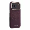 Guess PU részben körbefutó perforált 4G Logo MagSafe tok iPhone 18 Pro Max készülékhez burgundi