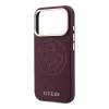 Guess PU részben körbefutó perforált 4G Logo MagSafe tok iPhone 18 Pro Max készülékhez burgundi