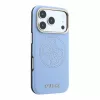 Guess PU Semi Wrap Perforated 4G Logo MagSafe tok iPhone 18 Pro készülékhez kék