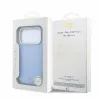 Guess PU Semi Wrap Perforated 4G Logo MagSafe tok iPhone 18 Pro készülékhez kék