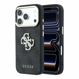   Guess PU 4G Strass Metal Logo tok iPhone 18 Pro készülékhez fekete
