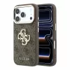 Guess PU 4G Strass Metal Logo tok iPhone 18 Pro készülékhez barna