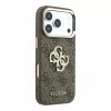 Guess PU 4G Strass Metal Logo tok iPhone 18 Pro készülékhez barna