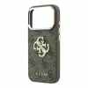 Guess PU 4G Strass Metal Logo tok iPhone 18 Pro készülékhez barna