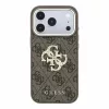 Guess PU 4G Strass Metal Logo tok iPhone 18 Pro Max készülékhez barna