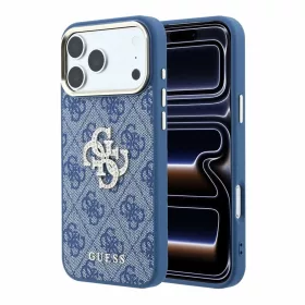   Guess PU 4G Strass Metal Logo tok iPhone 18 Pro készülékhez kék