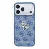 Guess PU 4G Strass Metal Logo tok iPhone 18 Pro készülékhez kék
