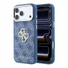 Guess PU 4G Strass Metal Logo tok iPhone 18 Pro Max készülékhez kék