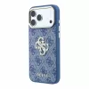 Guess PU 4G Strass Metal Logo tok iPhone 18 Pro Max készülékhez kék
