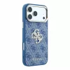 Guess PU 4G Strass Metal Logo tok iPhone 18 Pro Max készülékhez kék