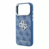 Guess PU 4G Strass Metal Logo tok iPhone 18 Pro Max készülékhez kék