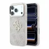 Guess PU 4G Strass Metal Logo tok iPhone 18 Pro készülékhez rózsaszín