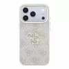 Guess PU 4G Strass Metal Logo tok iPhone 18 Pro készülékhez rózsaszín