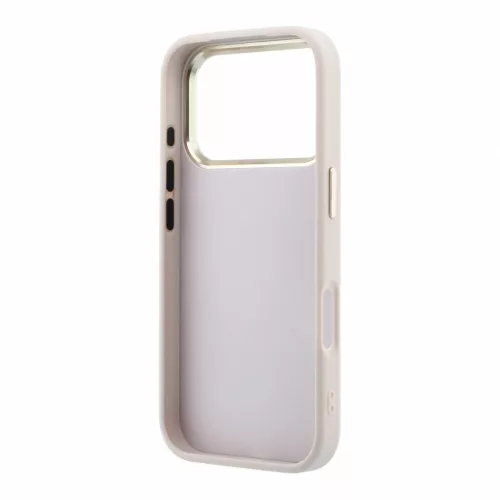 Guess PU 4G Strass Metal Logo tok iPhone 18 Pro készülékhez rózsaszín