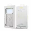 Guess PU 4G Strass Metal Logo tok iPhone 18 Pro készülékhez rózsaszín