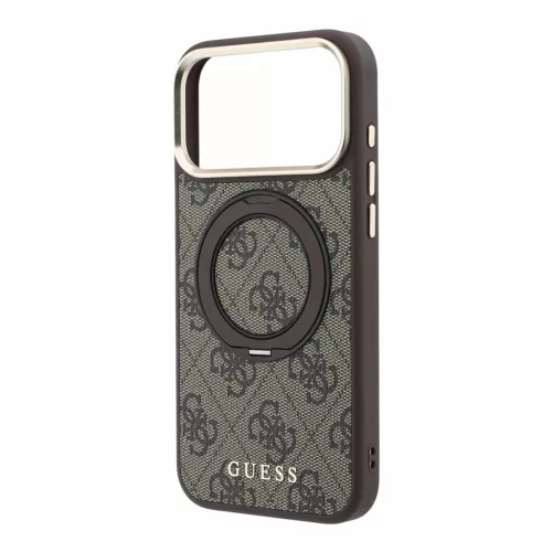Guess PU 4G Ring Stand MagSafe tok iPhone 18 Pro Max készülékhez barna