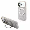 Guess PU 4G gyűrűs kitámasztós MagSafe tok iPhone 18 Pro készülékhez rózsaszín