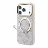 Guess PU 4G gyűrűs kitámasztós MagSafe tok iPhone 18 Pro készülékhez rózsaszín