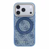 Guess PU 4G Ring Stand MagSafe tok iPhone 18 Pro Max készülékhez kék