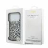 Guess IML Glitter Leopard Triangle Logo MagSafe tok iPhone 18 Pro készülékhez fekete