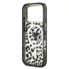Guess IML Glitter Leopard Triangle Logo MagSafe tok iPhone 18 Pro Max készülékhez fekete