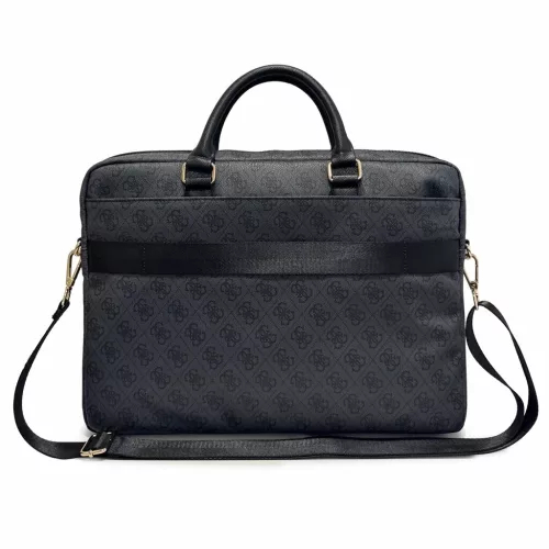 Guess PU 4G Stripe Metal Logo laptoptáska 16 hüvelykes laptopokhoz fekete
