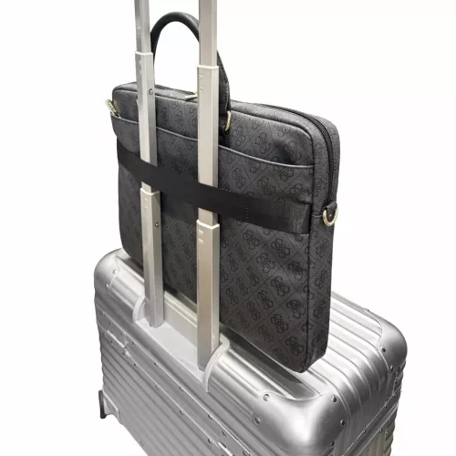Guess PU 4G Stripe Metal Logo laptoptáska 16 hüvelykes laptopokhoz fekete