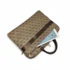 Guess 4G Stripe fém logós műbőr laptoptáska 16"-os laptophoz barna